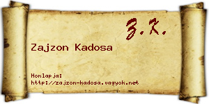 Zajzon Kadosa névjegykártya